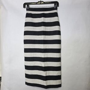 A.L.C.   Viscose and Linen blend stripes Midi Skirt